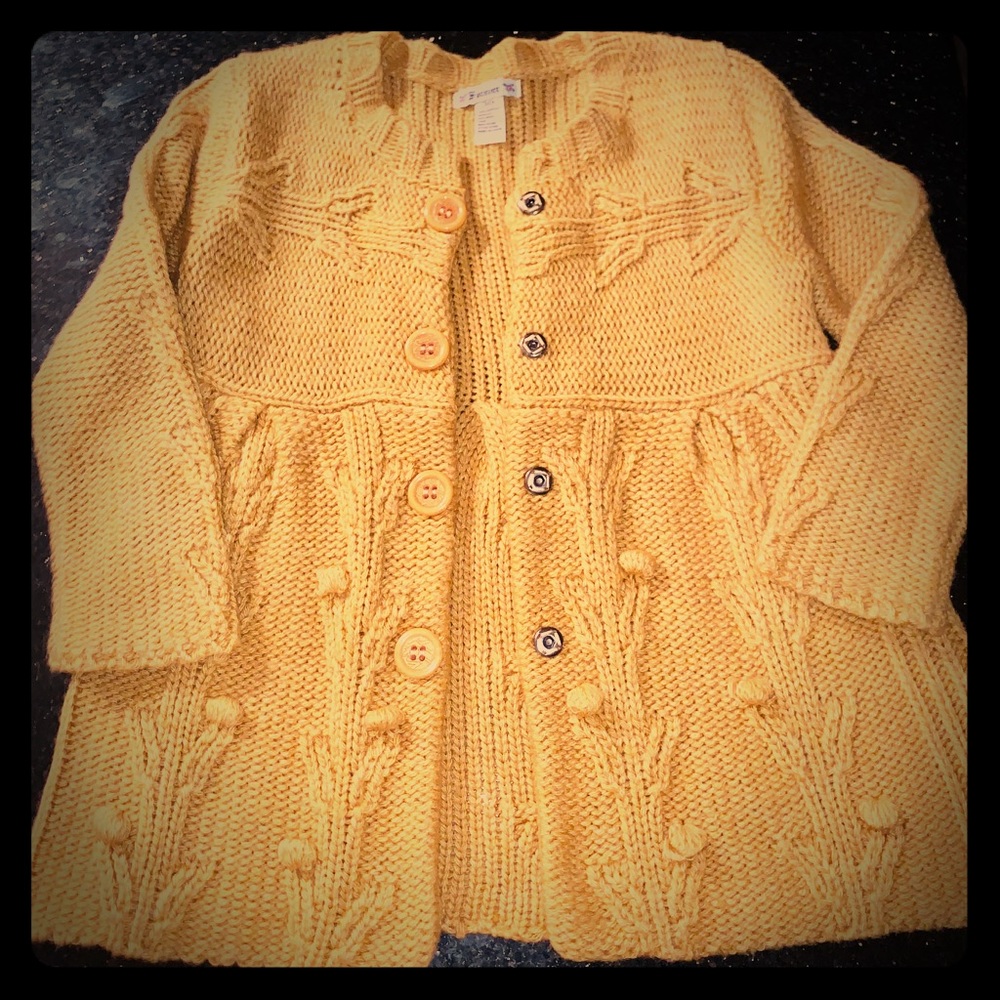 Knit Yellow Forever Button Cardigan